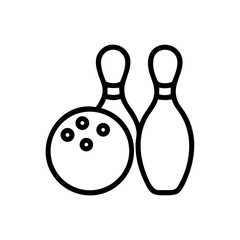 Icon of a bowling ball and pins representing the sport