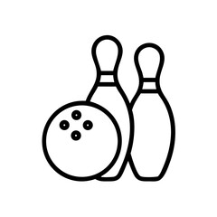 Icon of a bowling ball and pins representing the sport