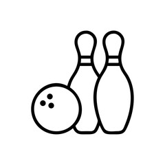 Icon of a bowling ball and pins representing the sport