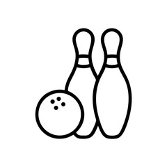 Icon of a bowling ball and pins representing the sport