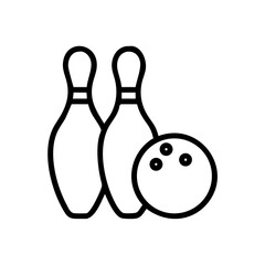 Icon of a bowling ball and pins representing the sport