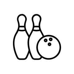 Icon of a bowling ball and pins representing the sport