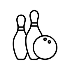 Icon of a bowling ball and pins representing the sport