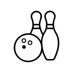 Icon of a bowling ball and pins representing the sport