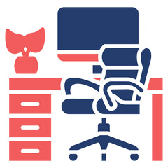 Desk Plant glyph color icon