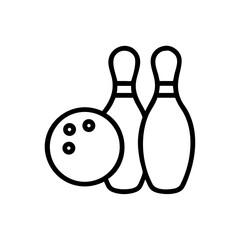 Icon of a bowling ball and pins representing the sport