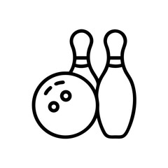 Icon of a bowling ball and pins representing the sport