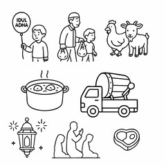Eid al-Adha Vector Elements – Islamic & Traditional Theme
