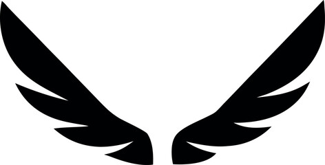 Wings icons set. Wings icons set. Wing logo.