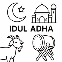 Eid al-Adha Vector Elements – Islamic & Traditional Theme
