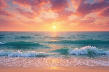 rainbow in the sky over the ocean on a beach