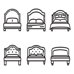 Classic bed headboard minimal line drawing design