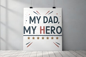 Obraz premium Minimalist Fathers Day Poster Design with Bold Typography Three