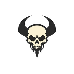 Fototapeta premium Skull Bull Logo on white background