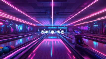 Neon lighting corridor