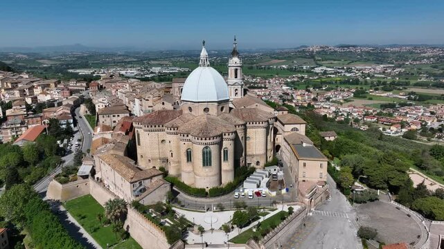 Aerial view of the Basilica of the Holy House in Loreto