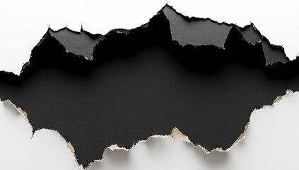 Ripped white paper reveals dark background