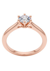 Rose gold engagement ring with solitaire diamond