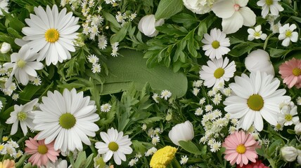 Fototapeta premium Vibrant Spring Floral Arrangement Background floral spring background vibrant flowers garden summer