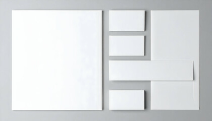 White Stationery Mockup on Gray Background