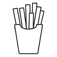 French Fries Outline Vector Line Art

