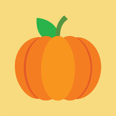 Minimalist pumpkin vector illustration for autumn harvest and halloween season