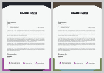 Clean and professional corporate company business letterhead template design with color variation bundle Professional and modern corporate letterhead template Premium Vector Modern corporate 