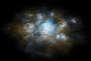 Fototapeta premium Cosmic dust clouds shimmer in dark