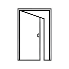 open door with a white background