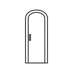 black door isolated on white background