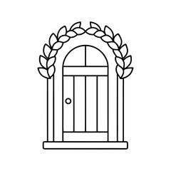 vector illustration of an old gate