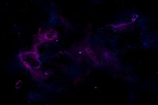 Cosmic purple nebula and starfield display
