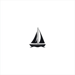 Vector logo sailboat, marine icon, sea vessel, Esport vector logo yacht side view, sailing symbol, nautical sticker graphic,illustration


