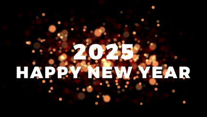 Happy New Year 2025 Countdown with Bokeh Background, Sparkles & Fireworks - Festive Celebration, Countdown Timer, New Year's Eve Party, 2025 Countdown Animation, Holiday Bokeh Lights 4K.