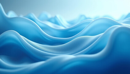 Obraz premium Serene Blue Waves Abstract Art Tranquil Ocean Swells Modern Design Soothing Background Fluid Motion Water Concept