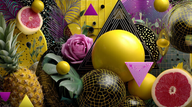 yellow eighties background Pop art retro vector illustration vintage kitsch
