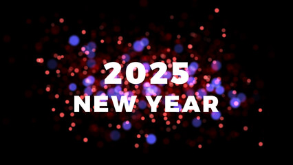 Happy New Year 2025 Countdown with Bokeh Background, Sparkles & Fireworks - Festive Celebration, Countdown Timer, New Year's Eve Party, 2025 Countdown Animation, Holiday Bokeh Lights 4K.