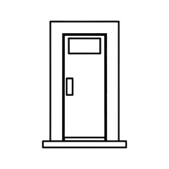 vector illustration of an open door