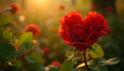 Obraz premium red rose in the garden