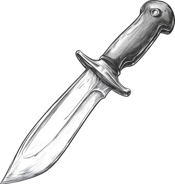 detailed knife drawing on white background clip art preview
