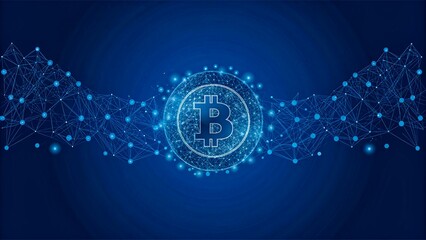 Bitcoin Cryptocurrency Network Blockchain Digital Currency Technology Abstract Background