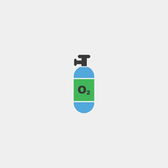 Oxygen cylinder icon logo flat vector design