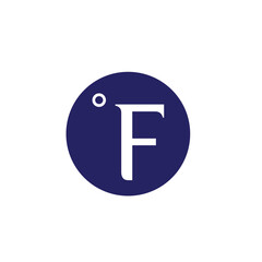 Fahrenheit symbol editable outline icon, weather icon on white background.