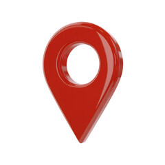 3D Red Location Pin Map Marker Transparent Background