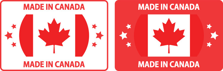 Made in canada labels, vector illustrations