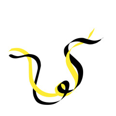 Yellow And Black Wavy Lines 