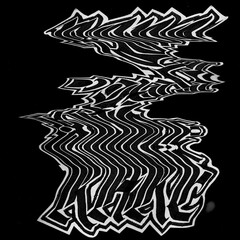 Abstract black and white distorted wave pattern on a black background. The design features sharp, irregular zigzag edges, creating a dynamic, chaotic visual effect.