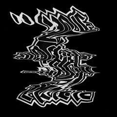Abstract monochrome graffiti, distorted letters on black background. Intricate, dynamic lines create a sense of movement and chaos, enhancing the street art style.
