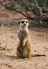 Fototapeta premium Alert meerkat in desert