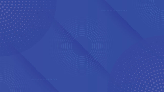 Abstract Dark Blue Geometric Background With Halftone Circles